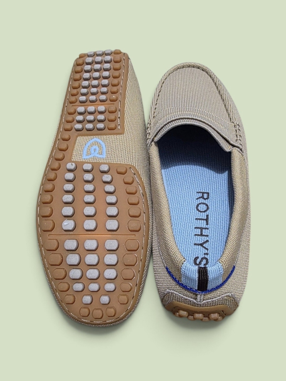 Rothy's The Driving Loafer Sand Trap Beige Knit Slip On US 7.5 New In Box - Picture 4 of 5